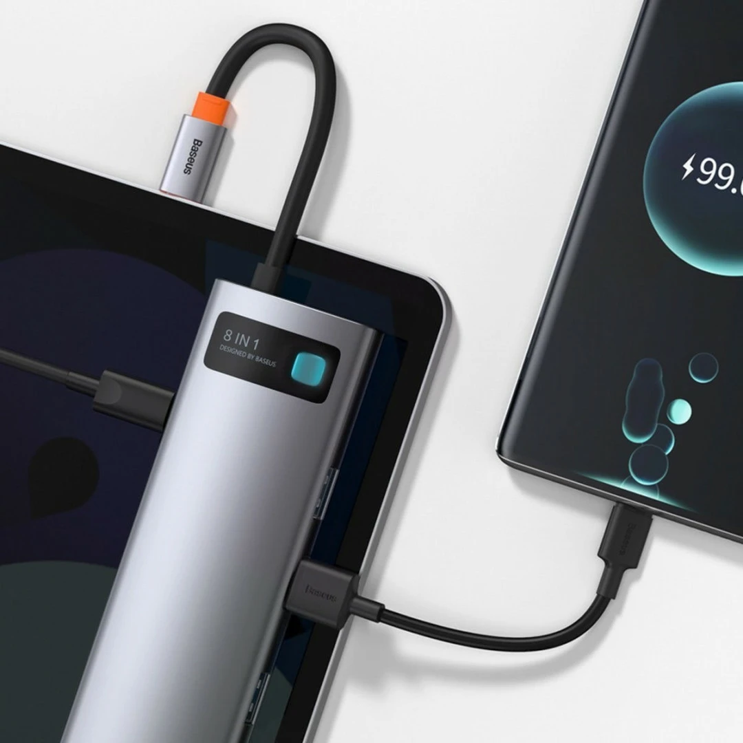 Baseus Metal Gleam Series 8-in-1 USB-C Hub - Image 2