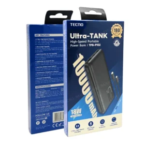 TECNO 10,000mAh 3 Ports Portable Ultra Tank Power Bank (Model TPB-103)